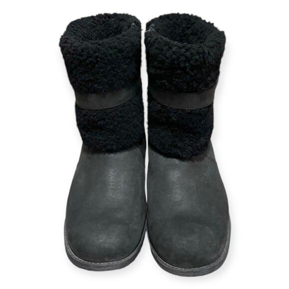 UGG Black Blayre II Wool Lined Waterproof Leather Zip Up Boots Women's Size 10 - Picture 2 of 11